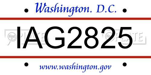 IAG2825 District Of Columbia License Plate
