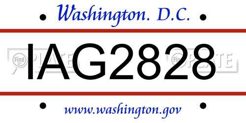 IAG2828 District Of Columbia License Plate