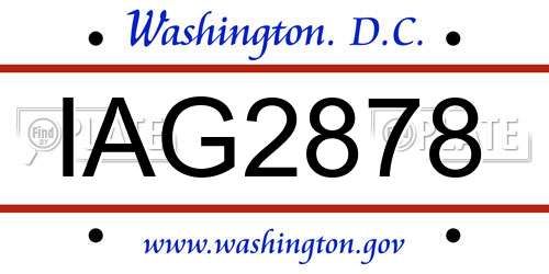 IAG2878 District Of Columbia License Plate
