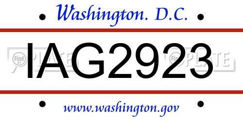 IAG2923 District Of Columbia License Plate
