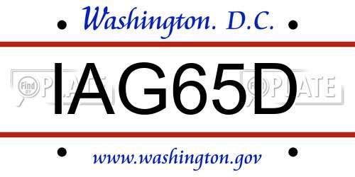 IAG65D District Of Columbia License Plate
