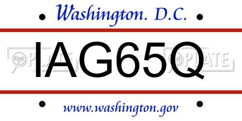 IAG65Q District Of Columbia License Plate