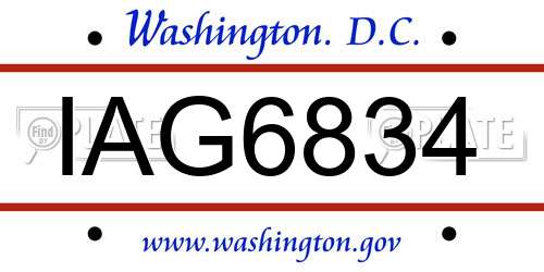 IAG6834 District Of Columbia License Plate
