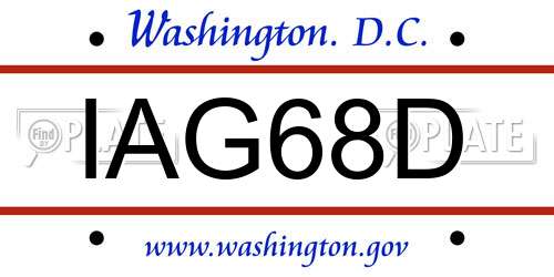 IAG68D District Of Columbia License Plate