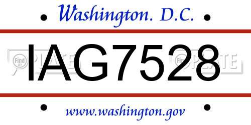 IAG7528 District Of Columbia License Plate