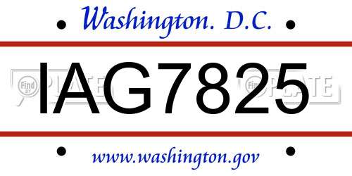 IAG7825 District Of Columbia License Plate