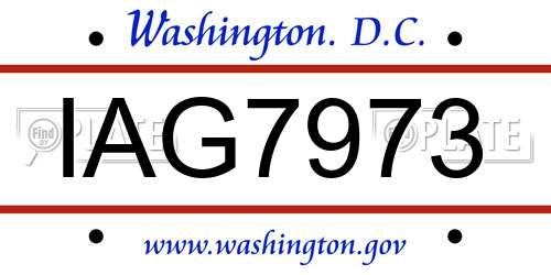 IAG7973 District Of Columbia License Plate
