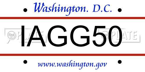 IAGG50 District Of Columbia License Plate