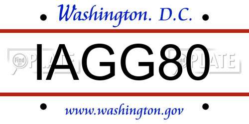 IAGG80 District Of Columbia License Plate
