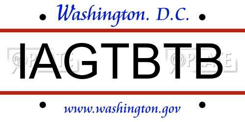 IAGTBTB District Of Columbia License Plate