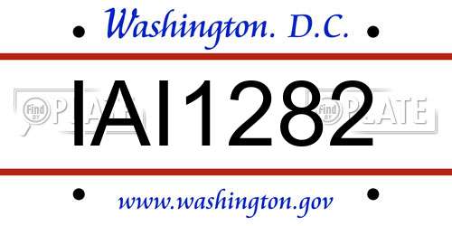IAI1282 District Of Columbia License Plate
