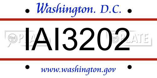 IAI3202 District Of Columbia License Plate