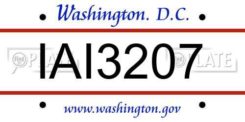 IAI3207 District Of Columbia License Plate