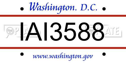 IAI3588 District Of Columbia License Plate