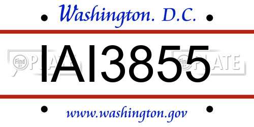IAI3855 District Of Columbia License Plate