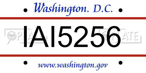 IAI5256 District Of Columbia License Plate