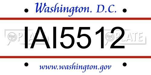 IAI5512 District Of Columbia License Plate