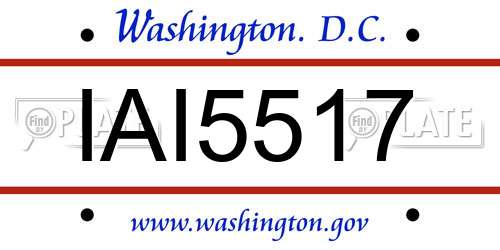 IAI5517 District Of Columbia License Plate