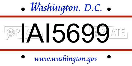 IAI5699 District Of Columbia License Plate