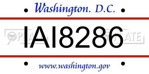 IAI8286 District Of Columbia License Plate