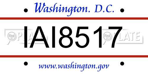 IAI8517 District Of Columbia License Plate