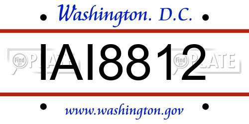 IAI8812 District Of Columbia License Plate