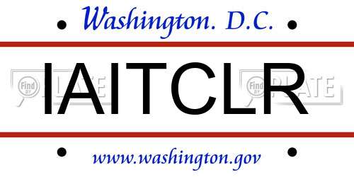 IAITCLR District Of Columbia License Plate