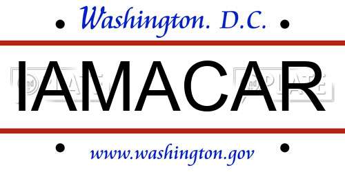 IAMACAR District Of Columbia License Plate
