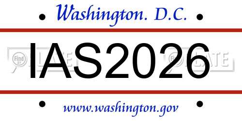 IAS2026 District Of Columbia License Plate