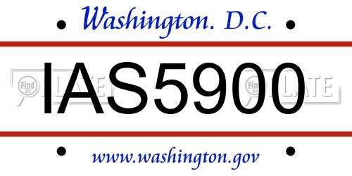 IAS5900 District Of Columbia License Plate