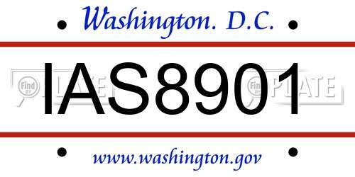 IAS8901 District Of Columbia License Plate
