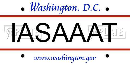 IASAAAT District Of Columbia License Plate