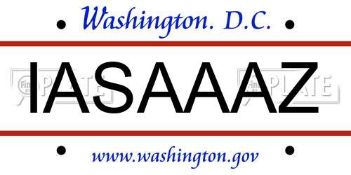 IASAAAZ District Of Columbia License Plate