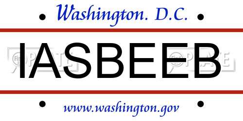 IASBEEB District Of Columbia License Plate