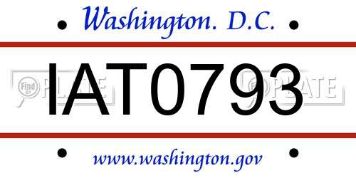 IAT0793 District Of Columbia License Plate