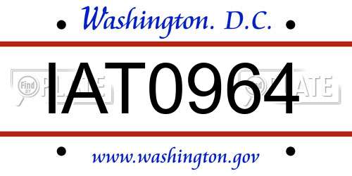 IAT0964 District Of Columbia License Plate
