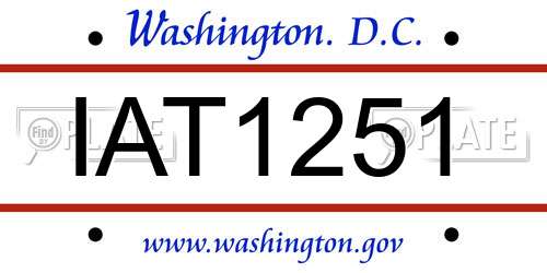 IAT1251 District Of Columbia License Plate