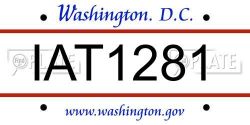 IAT1281 District Of Columbia License Plate