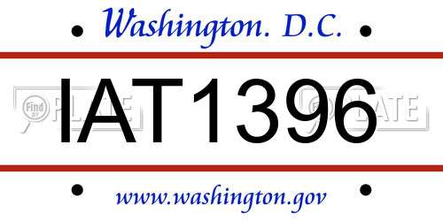 IAT1396 District Of Columbia License Plate