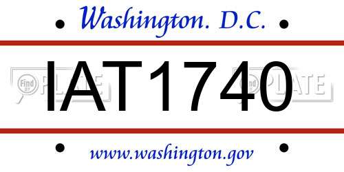 IAT1740 District Of Columbia License Plate