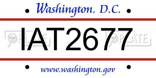 IAT2677 District Of Columbia License Plate