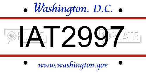 IAT2997 District Of Columbia License Plate