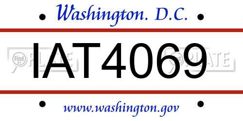 IAT4069 District Of Columbia License Plate