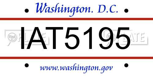 IAT5195 District Of Columbia License Plate