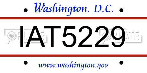 IAT5229 District Of Columbia License Plate