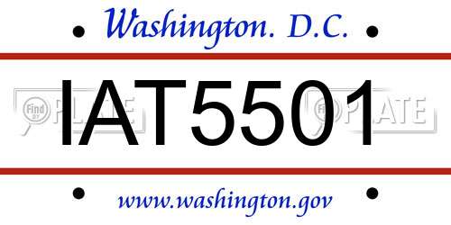 IAT5501 District Of Columbia License Plate