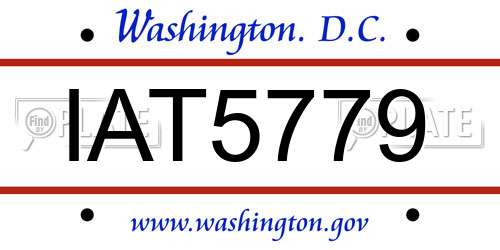 IAT5779 District Of Columbia License Plate