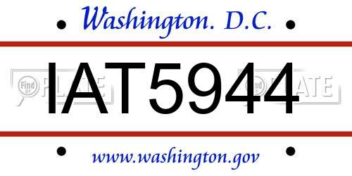 IAT5944 District Of Columbia License Plate
