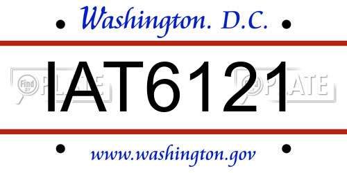 IAT6121 District Of Columbia License Plate