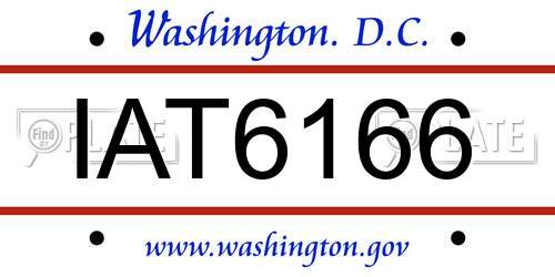 IAT6166 District Of Columbia License Plate
